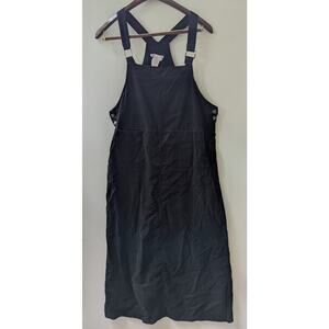 Studio Ease‎ 90's Smokey Graish  Maxi Overalls Jumper Dress Sz. 8